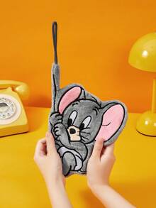TOM & JERRY 1件卡通動漫風格吸水快乾手巾，懸掛式設計省空間，適用於廚房、浴室、客廳、公寓、宿舍、露營車等，適合日常居家清潔，亦可作為粉絲收藏或趣味紀念品 - 灰色 - 查看 2