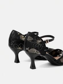 CUCCOO HITCHD Women's Gauze Net Shoes - Fine embroidery mesh black - View 5