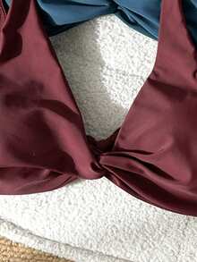 SHEIN Swim Vcay 女款夏季海灘性感時尚比基尼兩件式泳衣套裝 - 2件組 - 彩色 - 查看 3