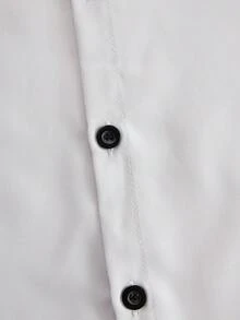 Manfinity CasualCool 男士休閒口袋單排扣短袖襯衫，適合日常通勤 - 彩色 - 查看 5