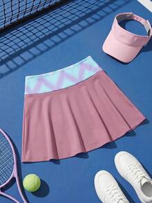 Cheerettes Women's Colorblock Pocket Skort For Daily Fitness And Sports - Purple - View 2