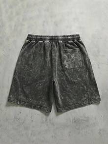 ROMWE MEN Essentials Pantalones cortos estructurados con patchwork, lavados y desgastados para hombre - Gris - Ver 2
