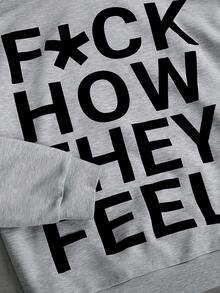 PAVTROS Conjunto de sudadera con capucha y pantalones de chándal con estampado de letras para hombre, atuendo casual diario - Gris - Ver 5