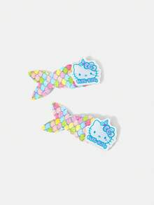 HELLO KITTY AND FRIENDS | SHEIN 4Pcs Sequined Fishtail Mermaid Hairpin Edge Clip Bangs Clip - Multicolor - View 7