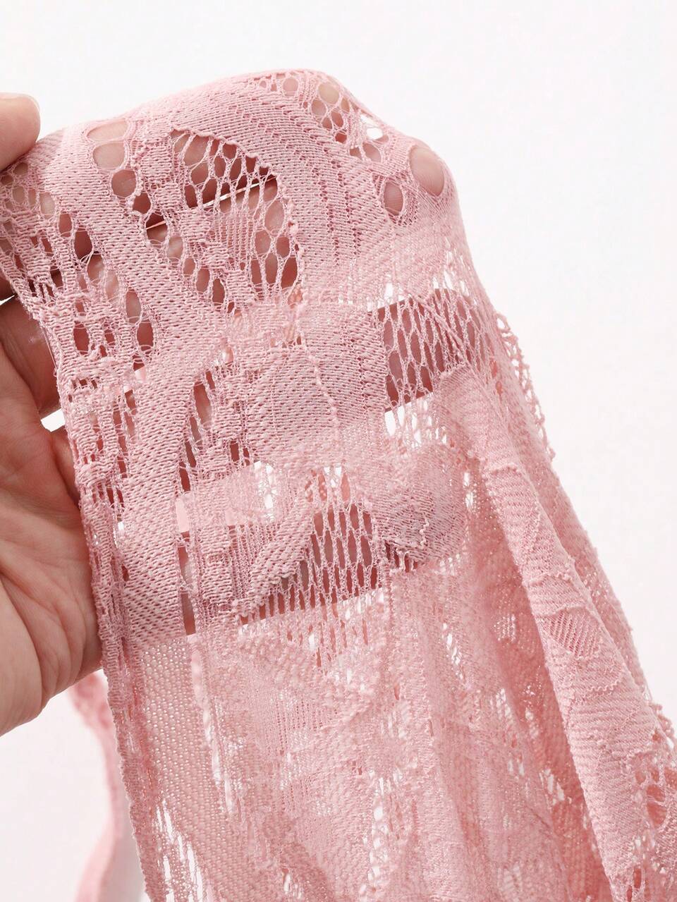 Summer Charming Vacation Style Sheer Lace Tassel Hem Asymmetrical Design Built-In Padded Women's Base Layer Top