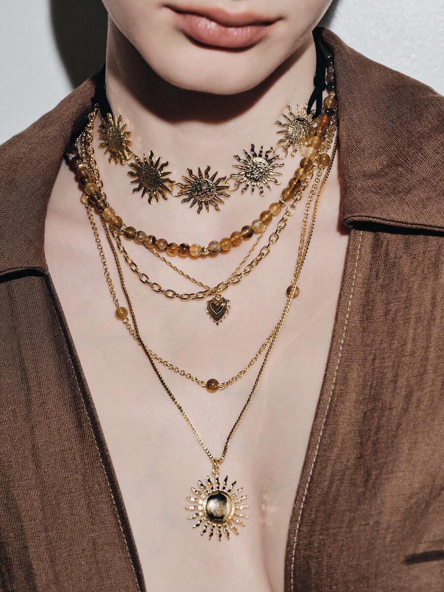 Noxbound 1 Set Of Bohemian, Ladies Multi-Layer Necklace - Multicolor - View 1