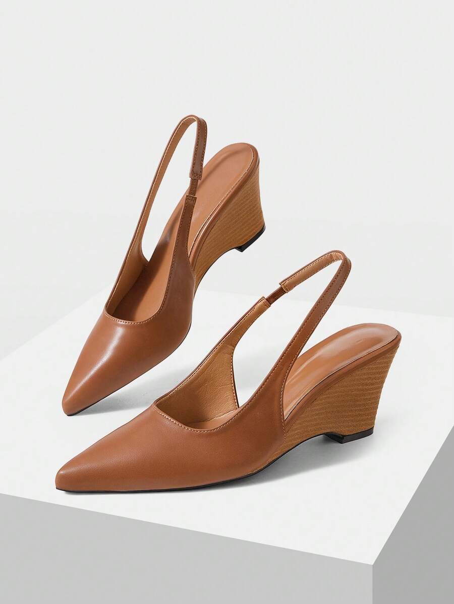 Mnmlis Women's Wedge Heel Platform Shoes - Brown - View 1