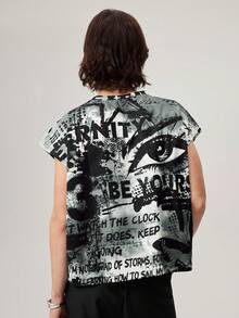 Men's Street Style Loose Graffiti Oversized Print Cropped Tank Top, Suitable For Summer, Holiday - Multicolor - View 3