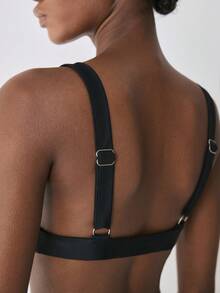YARNWELL Women's Adjustable Strap Triangle Cup Swim Top - Black - View 3