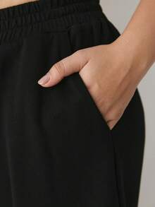 YARNWELL Women's Straight Leg Sweatpants With Pockets – Soft Air Layer Trousers, Everyday Essential For Daily, Work & Casual - Black - View 7