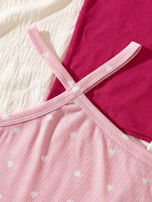 SHEIN Genkimix Kids 少女休閒百搭日常穿著上衣 4件/組 - 彩色 - 查看 3