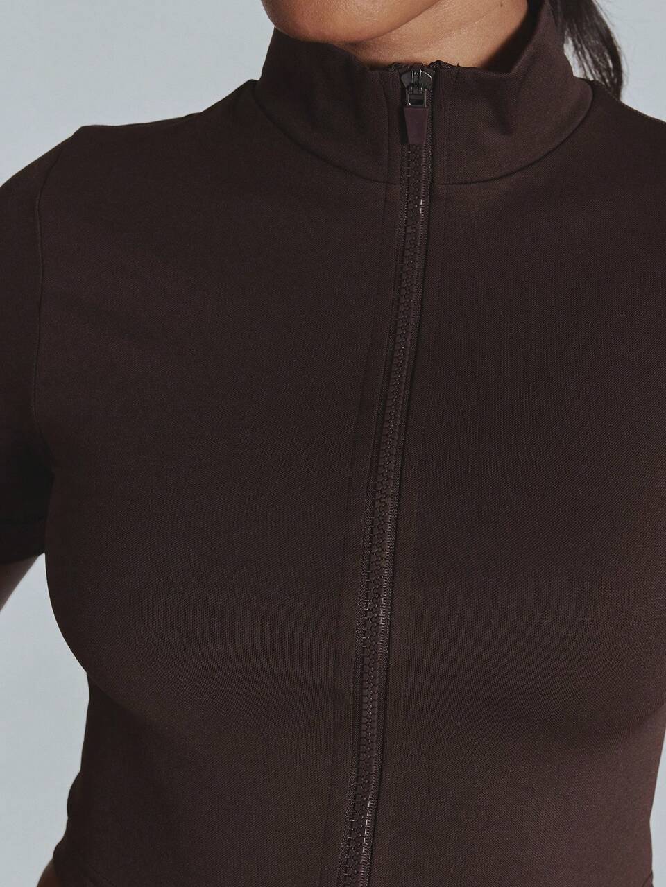 High Neck Zip Through Sleeveless Fitted Active Top Daily Casual Pilates Gym Sport Active