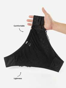 Bralution Lace Push-Up Lift Comfortable Plus Size Lingerie Set - Black - View 9