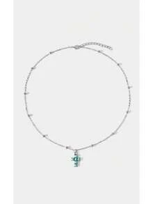 Noxbound 3pcs Turquoise Western Cowgirl Chain Necklace Set (Length May Be Trimmed, Not Counted By Bead Quantity) - Antique Silver - View 6