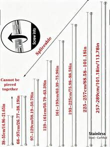 1 pièce Tringle télescopique en acier inoxydable sans perçage, facile à installer, sans besoin de colle, convient pour des endroits tels que les armoires, les salles de bain, les fenêtres, etc. - 1pc - Voir 14