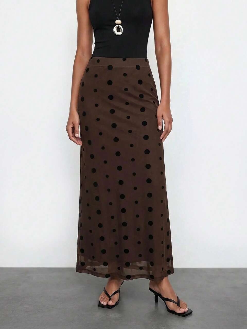 SHEIN Maija Women's Polka Dot Print High Waist Fashion Skirt