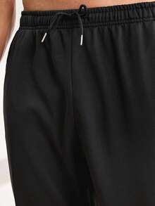 Driftmere 1pc Men's Solid Color Sweatpants, Loose American Casual Pants Sports Black - Black - View 4