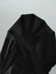 SHEIN Tall 2026女款春夏度假系列新款黑色100%純棉寬鬆抽繩長褲，適合居家休閒、外出、海灘旅行、時尚穿搭、日常穿著、通勤、度假休閒、浪漫場合及日常穿著 - 黑色 - View 11