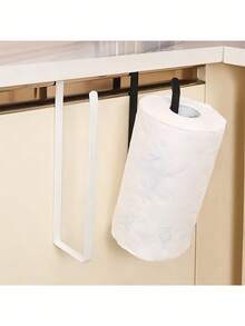 1 PC No Drill Wall Mounted Kitchen Paper Towel Storage Rack Multifunctional Holder For Kitchen Bathroom Cabinet Household Organizer Accessory - Multicolor - View 8