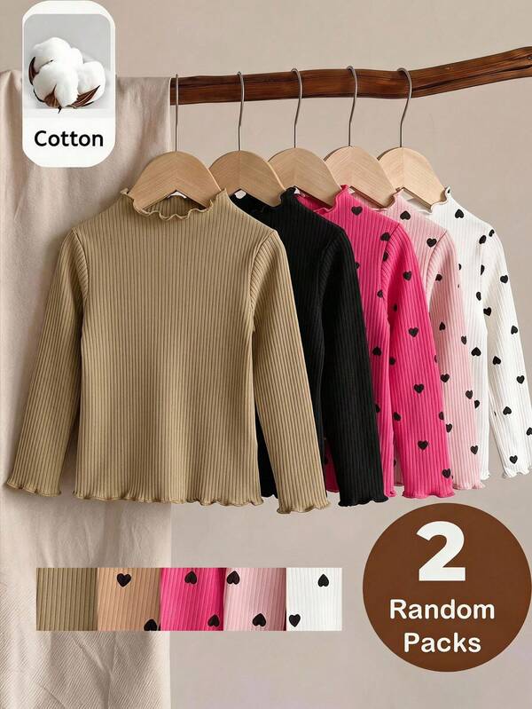 SHEIN Kids Young Girl Girl Black Long Sleeve T-Shirt Set, Cute Versatile, Autumn/Winter Fairy