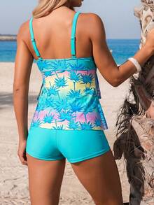Breezaya Multi-Layer Beach Floral Print Women's Camisole Bikini - Multicolor - View 2