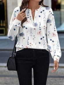 EMERY ROSE 女款休閒優雅花卉衛衣，適合秋冬/夏季，街頭風，適用於日常通勤、約會、聚會、派對、婚禮、海灘、畢業典禮、優雅、休閒、外出、Y2K、音樂節、假期、返校 - 彩色 - 查看 4