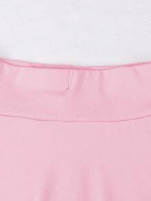 SHEIN 少女純色休閒百搭日常穿著裙褲套裝 2件組 - 彩色 - 查看 3
