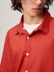 Men's Casual All-Over Print Short Sleeve Shirt - Red - View 7