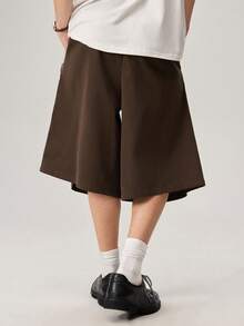 Vaulklash Men's Loose Bermuda Shorts, Lightweight & Comfortable, Pleated Design, Suitable For Spring/Summer - Brown - View 3
