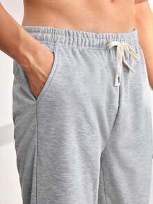 Driftmere Men's Drawstring Waist Loose Wide Leg Casual Sweatpants, Autumn/Winter Spring Sports Fall - Light Grey - View 4