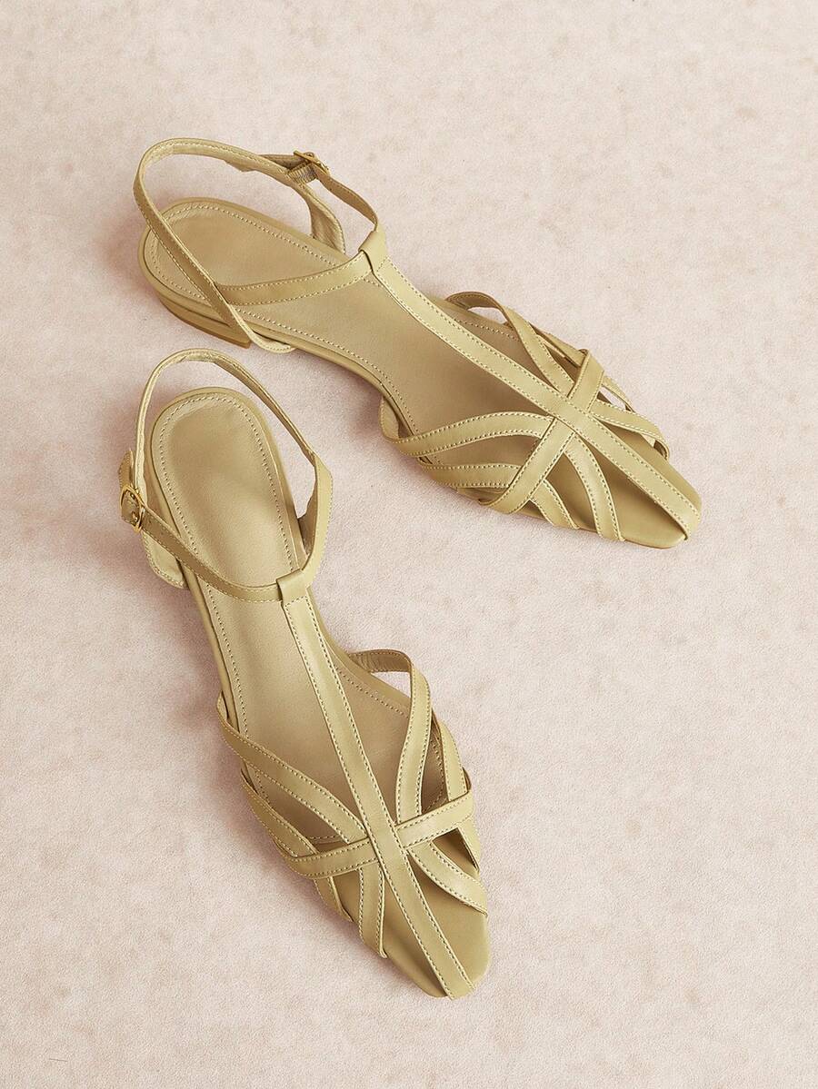 Rosivie Women's Casual Buckle Design Flat Sandals For Daily Wear Summer Shoes - Khaki - View 1