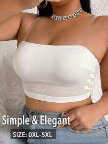 SHEIN Sujetador sin aros talla grande, 1 pieza - Blanco - Ver 3