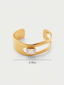 Glisma 18K Gold Plated Colored Diamond White Stone Stainless Steel Geometric Bracelet,Premium/Old Money/Classy,Summer/Beach/Prom/Party,Layered/Gemstone/Beaded/Crystals,Sexy/Vintage,For Mom/Women/Girl/Mother - Gold - View 7