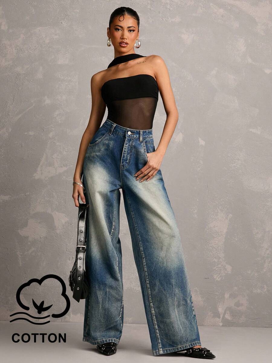 SHEIN BAE 春夏女款音樂節演唱會度假派對穿搭 純黑色抹胸半透性感連身衣,適合派對活動、日常辣妹出遊、節日慶祝、街頭活動 - 黑色 - 查看 1