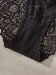 Crystal Vow Cute Sweet Sexy Lace Triangle Panties Girls Underwear 6pcs/Pack - Black and White - View 7