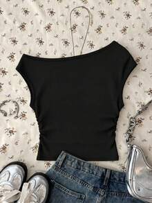 Tween Girls Cotton Black Tank Top Suitable For All Seasons Primary Middle School Pinafore Apron Back-To-School Summer Basic Casual - Black - View 2