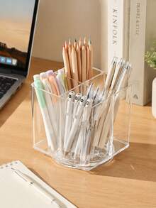1pc Clear Drink Packet Organizer,Desktop Rotating Tea Bag Coffee Divided Storage Box,Reusable Storage Organizer For Coffee Station, Cabinet, Pantry, Countertop, Office, Kitchen,Cosmetic Box. - Transparent - View 8