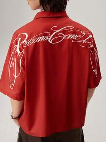 Men's Casual All-Over Print Short Sleeve Shirt - Red - View 6