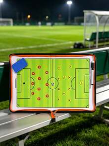 1pc Zipper Football Tactics Board, Foldable Sand Table Tactics Board, Special Folding Zipper Tactics Board For Coaches In Football Matches - Green - View 2