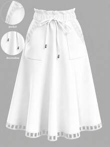 GlowEve CURVE Falda blanca elegante de talla grande para ir al trabajo - Blanco - Ver 1