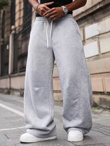 Major Grit Men's Drawstring Waist Casual Versatile Daily Wear Sweatpants - Light Grey - View 6