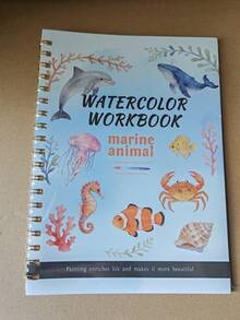 1 Pc Watercolor Painting Book For Beginners Cotton Paper Pattern Ocean Animals And Flowers For Drawing Sketch Practice Creative Gift For Artist Multiple Designs Available - 1pcs - View 8