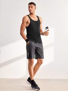 Driftmere Men's Muscle Shaping Fitness Sleeveless Tank Top, Bodybuilding Sports Vest Black Summer - Black - View 8