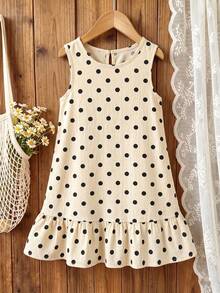 Emery Rose Kids Emery Rose Kids 女童度假休閒時尚洋裝，黃色與白色格紋雛菊圖案，無袖 - 彩色 - 查看 4