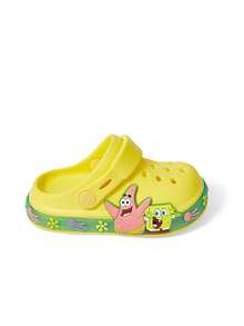 SpongeBob SquarePants | SHEIN 童趣卡通兒童涼鞋 LED發光園藝鞋，輕量EVA材質，透氣快乾耐穿 - 黃色 - 查看 4