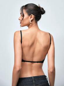 Softvol 1pc Women's Seamless Multi-Way Convertible Backless Bra For Summer - Black - View 3