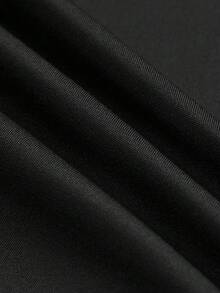SHEIN LilyWest بنطلون نسائي بلون موحد بتصميم شرابات كاجوال متعدد الاستخدامات للارتداء اليومي بقصة ساق واسعة - الأسود - مشاهدة 5