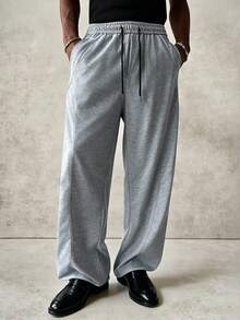 PAVTROS Men's Casual Sweatpants With Pocket And Drawstring Waist For Daily Wear - Light Grey - View 5