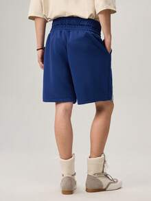 Manfinity Streetrush Men's Casual Loose Waistband Print Drawstring Summer Shorts - Royal Blue - View 3