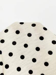 Comfylo Plus Size Women Polka Dot Print Batwing Sleeve Pleated Fitted T-Shirt - Multicolor - View 7